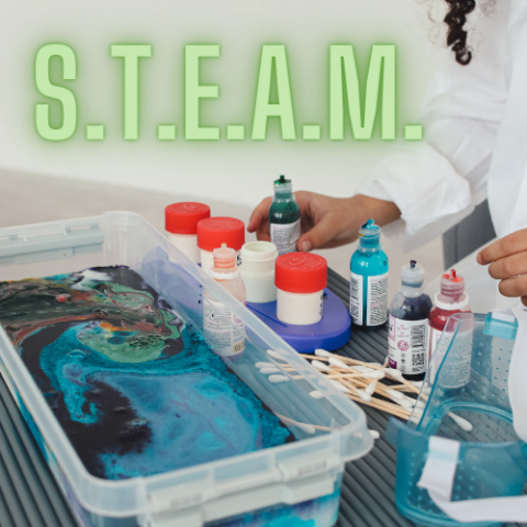 Water STEAM project with colorful liquids