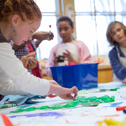 young people making art