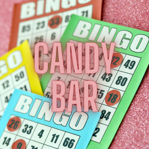 Bingo Cards with Candy Bar written on top