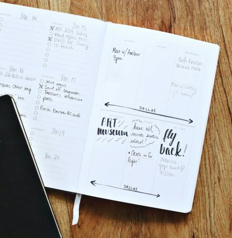 Bullet Journal calendar page